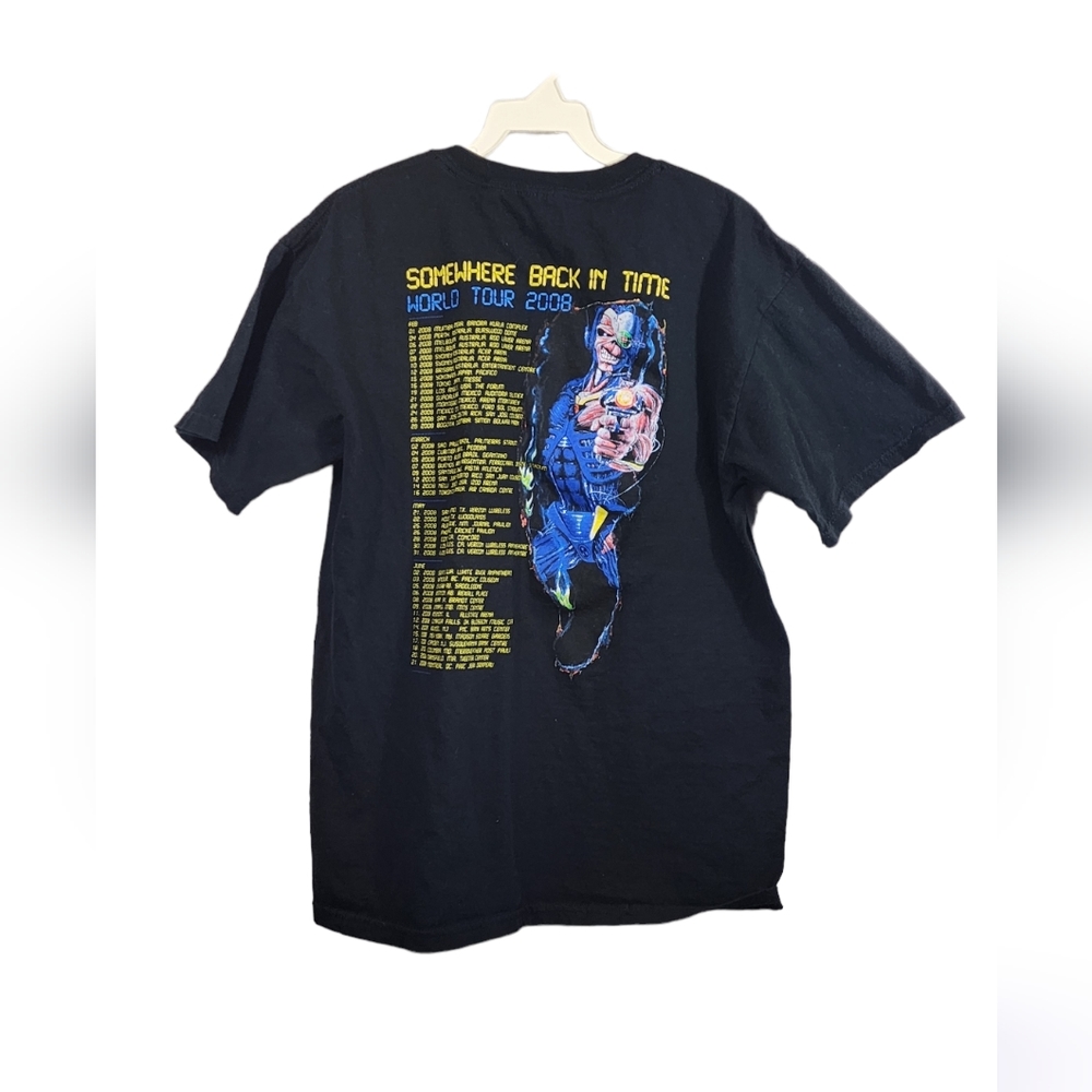 🤟 IRON MAIDEN 2008 SOMEWHERE BACK IN TIME WORLD TOUR SHIRT - MEDIUM 🤟 - Picture 2 of 12